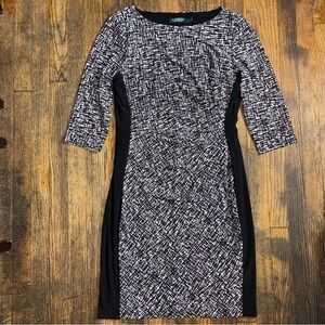 Ralph Lauren Black & White Dress size 14 Stretch Material